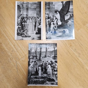 Cartão postal dos anos 1950 Paris França Sainte Genevieve Puvis De Chavannes Não postado 3