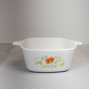 Bandeja pequeña vintage Corning Ware WILDFLOWER P-43-B de 5 1/4" de mediados de siglo MCM Corelle