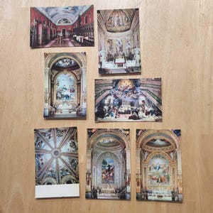 Cartoline illustrate anni '50 Madrid Spagna San Francisco Altare Cappella Cupola Non postato 28