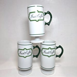 Vintage Knobler Irish Coffee Footed Pedestal Mug Cup Coffee Tea Set of 2 Japan