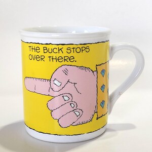Hallmark Coffee Mug BUCK STOPS Over THERE Mug Mates 1985 Japan Gift