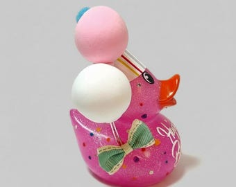 HAPPY BIRTHDAY - Any Number Rubber Duck Gift Bedazzle Unique