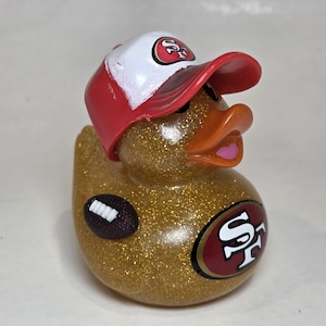 SAN FRANCISCO 49ERS Rubber Duck Gift Bedazzled Duck Cruise Dashboard Ducks