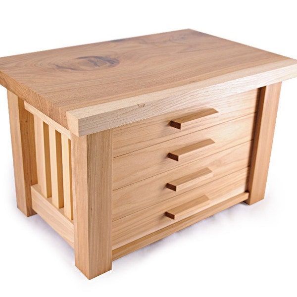 Mission Jewelry Box Hickory Four Drawers