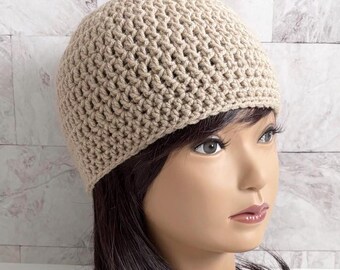 Crochet Fitted Beanie Hat for Women – Handmade Skull Cap