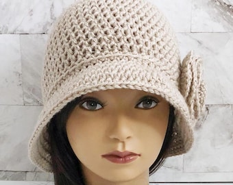 Retro Crochet Cloche Hat, 1920s Flapper Style, Jazz Era Vintage-Inspired Bucket Hat, Warm Winter Hat for Women, Handmade Chic Wife Gift