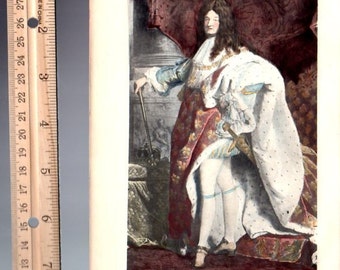 King Louis XIV by HYACINTHE REGAUD Portrait Royal Courts, Vintage Antique Steel Plate Photogravure Art Print, 1800s [Inv#SecEu 61