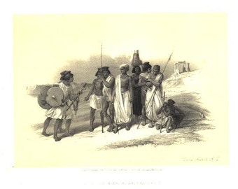 WADY KARDASSY Stunning Classic   ~ David Roberts 1856 Holy Land Lithograph Vintage Antique Art Print  [Inv# drF171