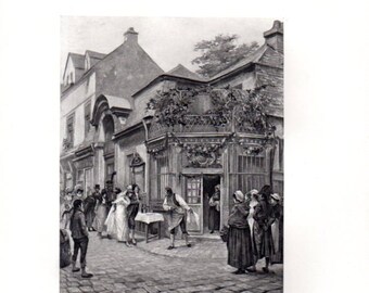 G CAIN CAFE RESTURANT Coffee Shop Paris Salon France French Art 1800s Vintage Art Antique Art Print [Inv#ParisS 21