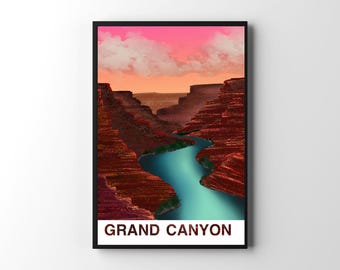 Lámina artística del Gran Cañón / Decoración de pared con paisaje del suroeste (descarga digital)