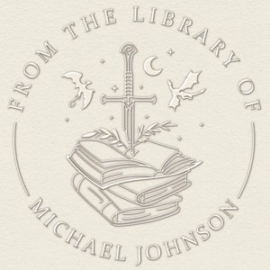 Personalisierte Buchprägung, benutzerdefinierte Buchprägung, aus der Bibliothek von Prägung, Bibliotheksprägung, Papierprägung, Buchliebhabergeschenken