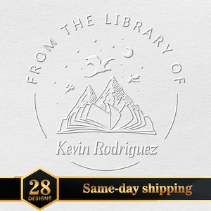 Personalized Book embosser/Library Embosser/Custom Book Stamp/From the Library of/Book Lover Gift/Ex Libris stamp/Paper Embosser