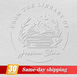 Book Embosser,Book Stamp,Personalized Book Embosser,Custom Embosser,Library Embosser,From The Library Of,Book Lover Gift