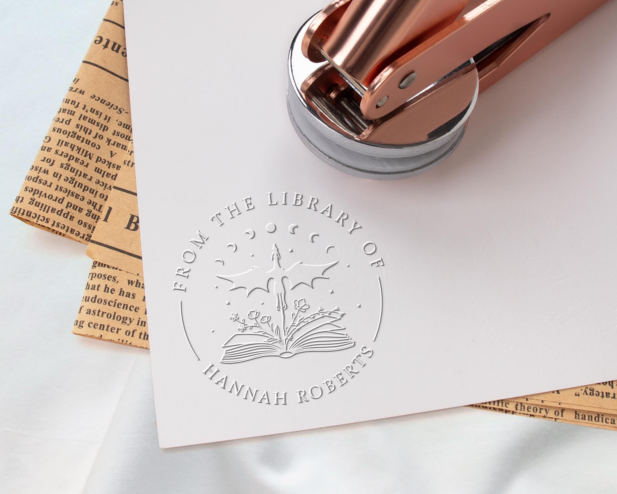 Personalized Book Embosser, From The Library Of Book Embosser, Custom Book Stamp, Library Embosser, Book Lover Gifts