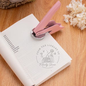 Personalized  book embosser/book stamp/custom embosser/Library embosser/cat Lover Gifts/From the Library of/book embosser/book lover Gift