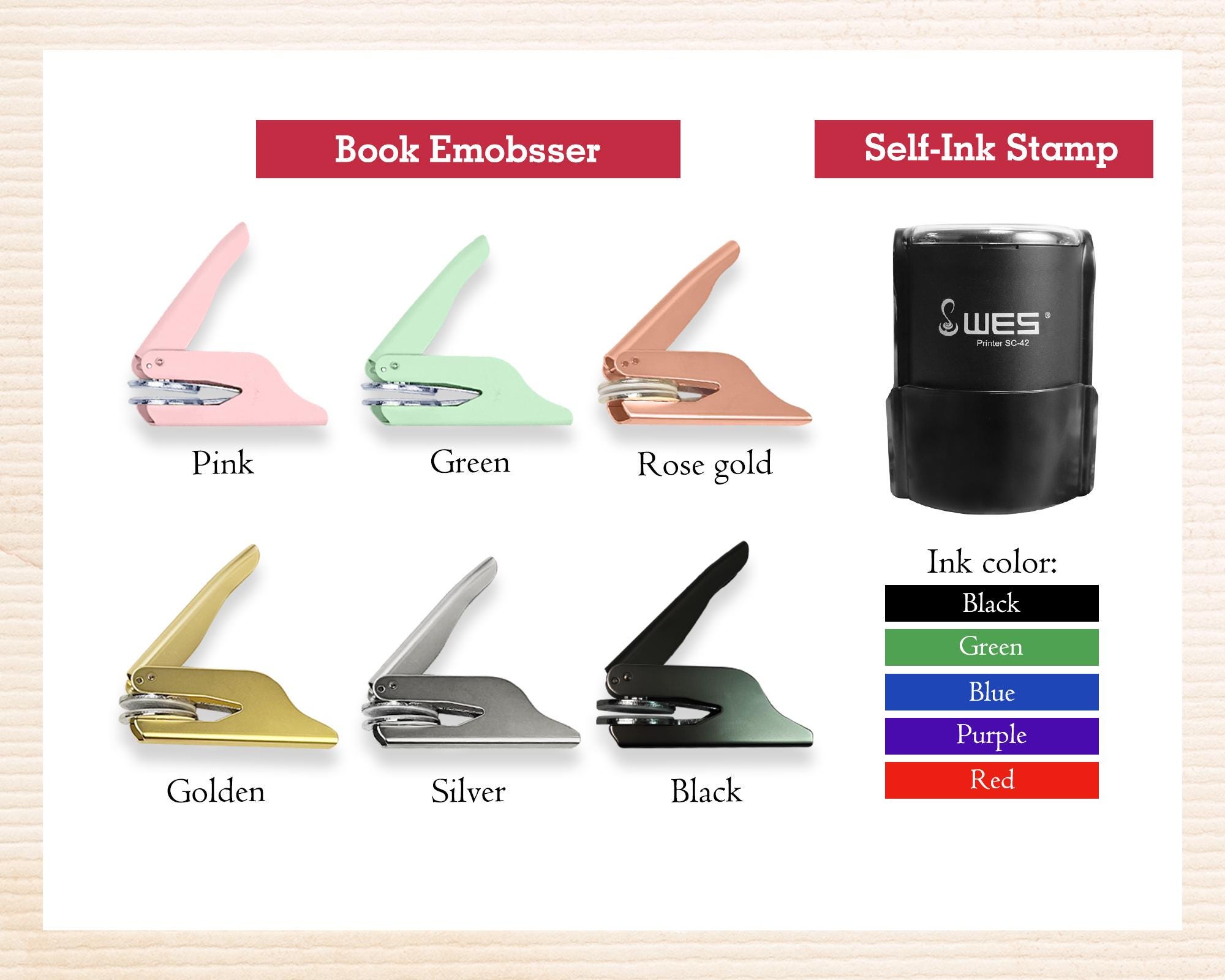 Personalized Book Embosser, From The Library Of Book Embosser, Custom Book Stamp, Library Embosser, Book Lover Gifts