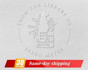 Personalisierte Buch Prägung,Buch Stempel,Benutzerdefinierte Prägung,Library Embosser,Aus der Bibliothek von,Buch Prägung,Buch Liebhaber Geschenk