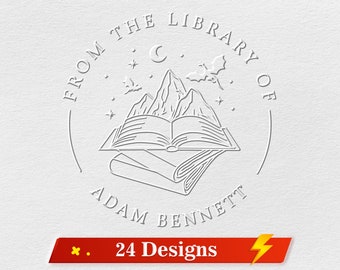 Personalized Book Embosser,Custom Book Embosser,From The Library Of Stamp, Library Stamp,Book lover Gift,Paper Embosser