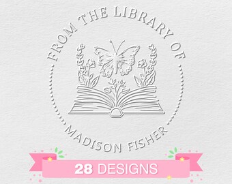 Personalized Book embosser/Library Embosser/Custom Book Stamp/From the Library of/Book Lover Gift/Ex Libris stamp
