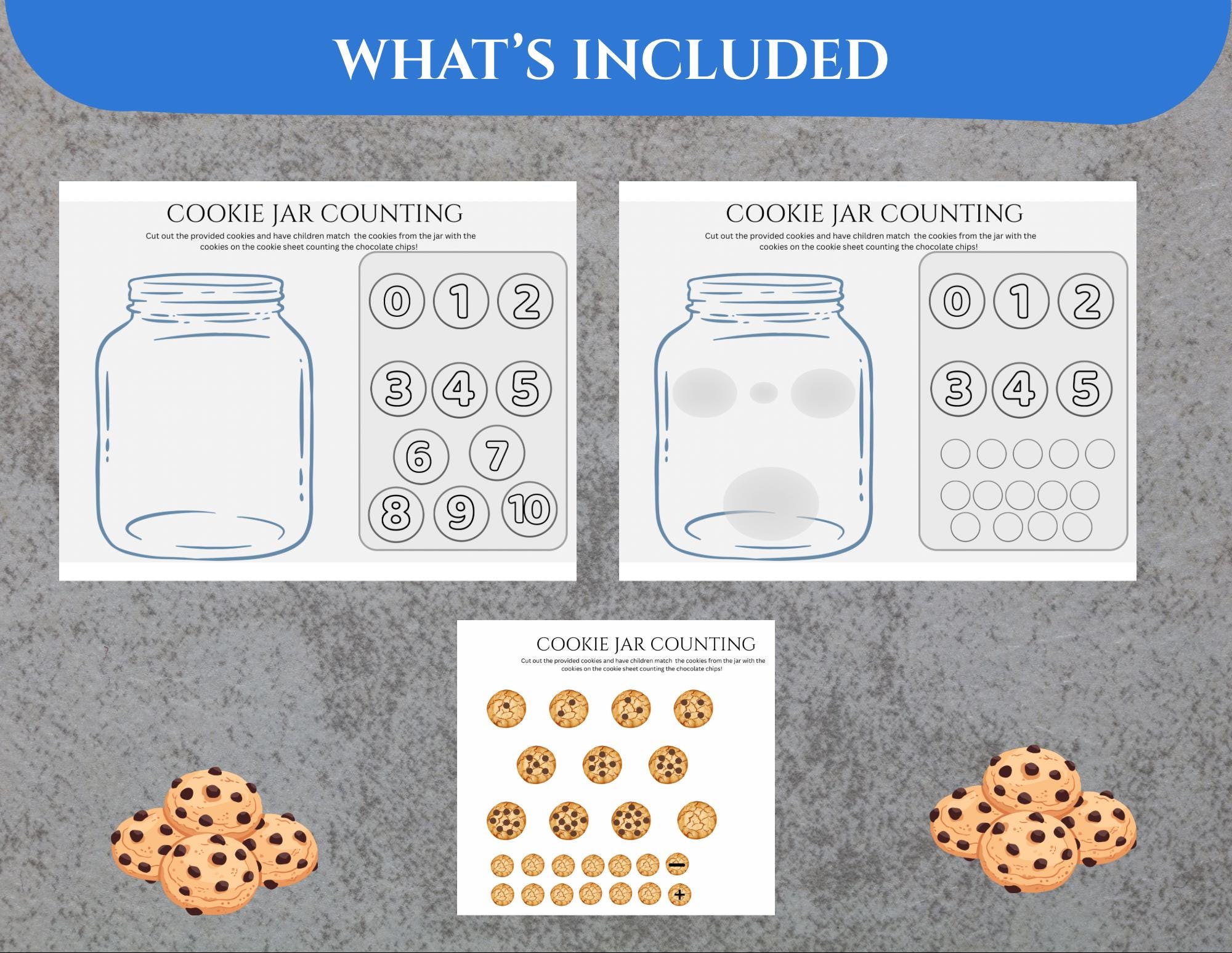 Cookie Jar Counting Kit, Math Learning Game - Etsy