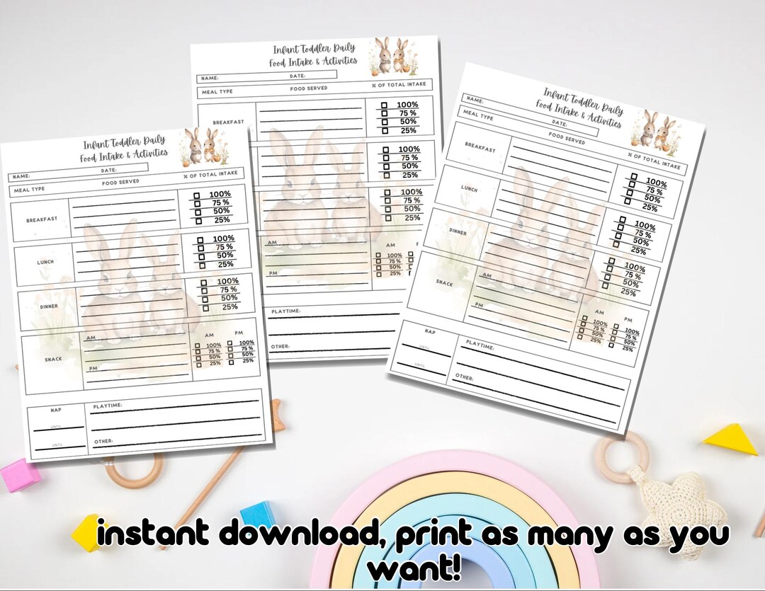 Infant Feeding Tracker: Daycare Intake Form (digital Download) - Etsy