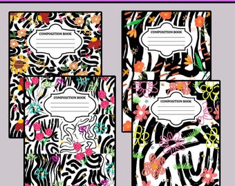 Editable Composition Themed Binder Covers, 8 Colorful Styles - Etsy
