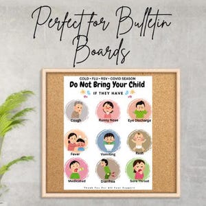 Printable Daycare Sick Policy: Bulletin Board Handout (Digital Download)