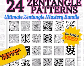 24 Zentangle Pattern Sheets: Beginner-Friendly Templates (PDF)
