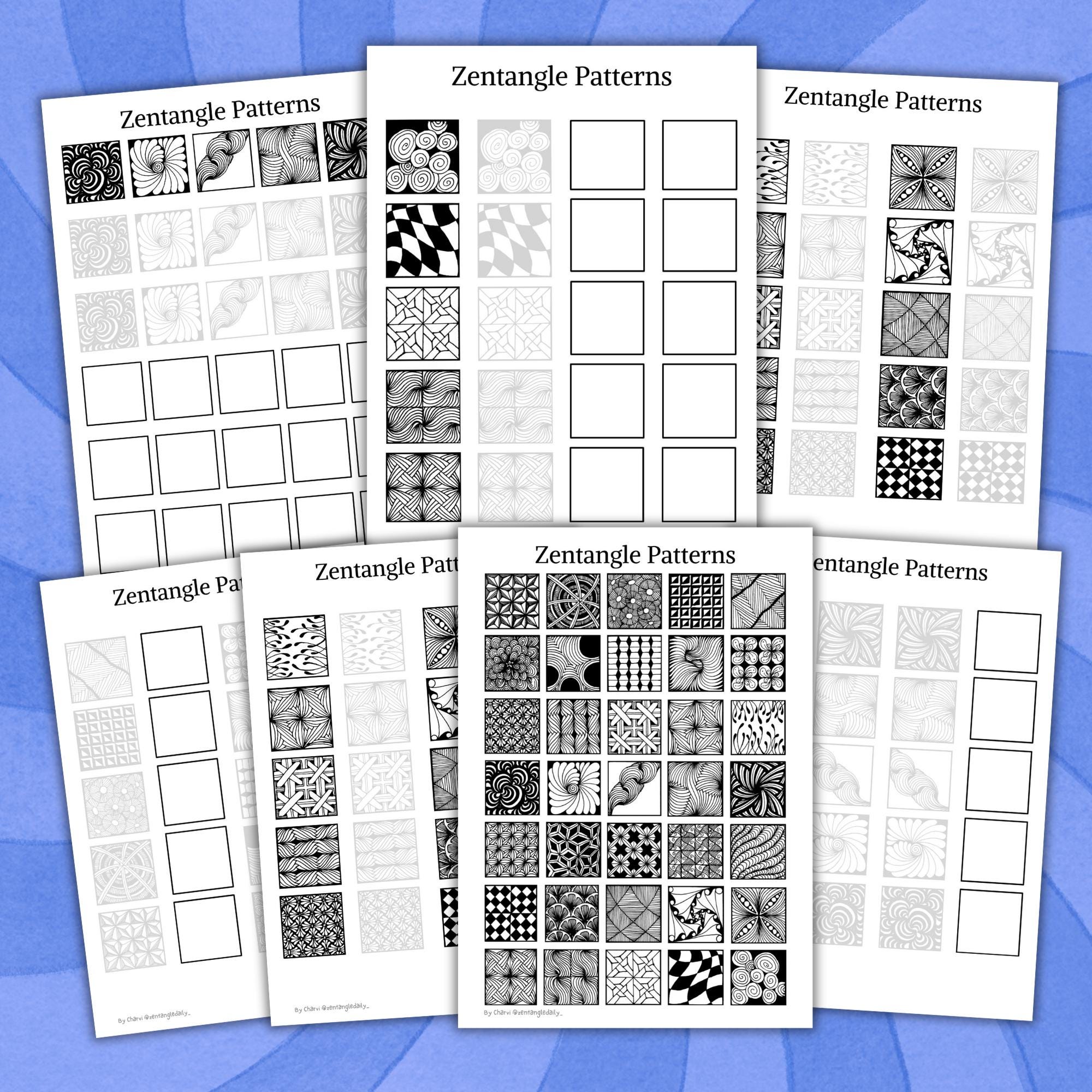 35 Zentangle Patterns Bundle + Video Tutorial | Printable Practice ...