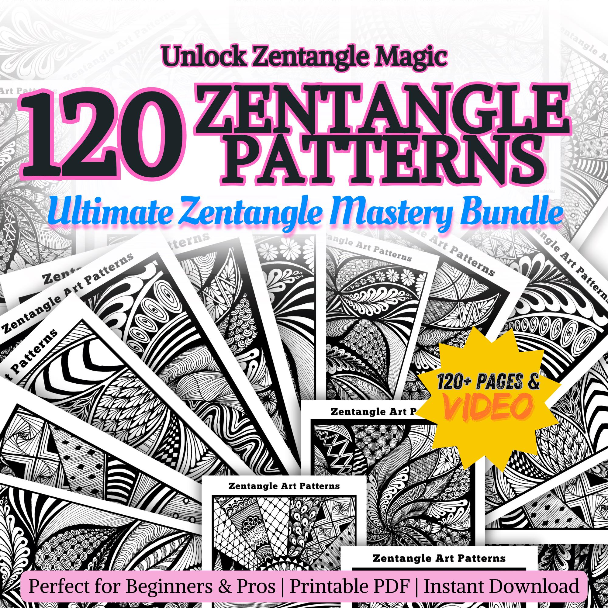 Zentangle Pattern Art Bundle: 120+ Hand-drawn Designs (PDF + JPEG) - Etsy