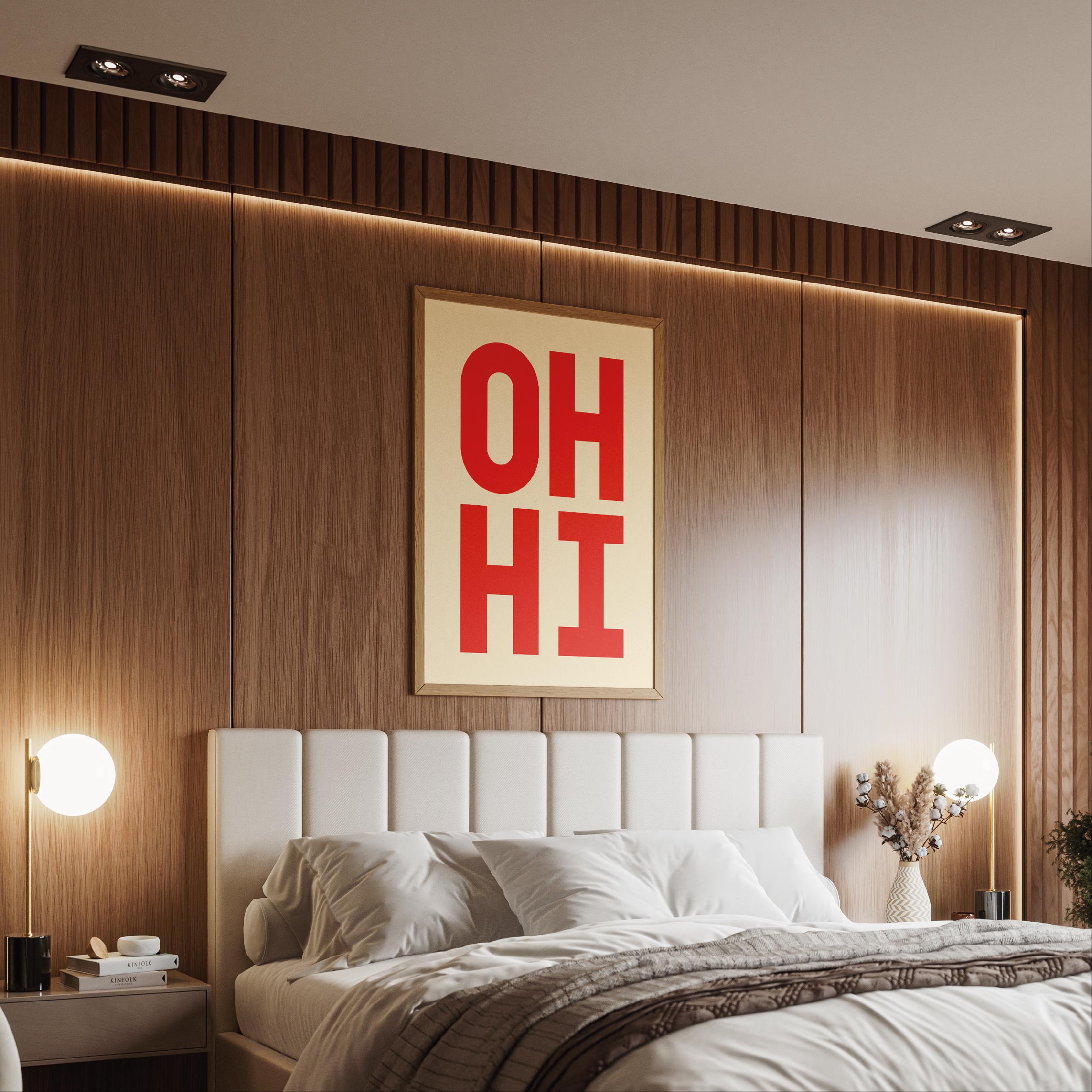 thumbnail image 2 of Orange OH HI Wall Art Poster - Modern Typography Canvas Print 08x12 Inch 2 of 12