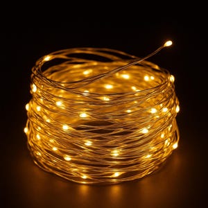 Batterijgevoede kerstverlichting, warmwitte LED-lichtslinger met koperdraad in lengtes van 2 tot 10 meter.