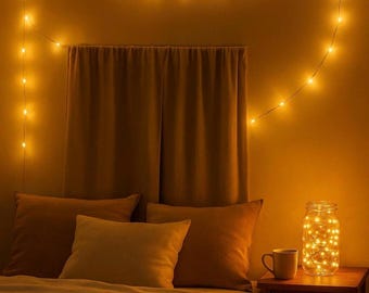 Op batterijen werkende kerstverlichting - koperdraad led-lichtslingers voor slaapkamerdecor, mason jar-verlichting, slaapzaalverlichting