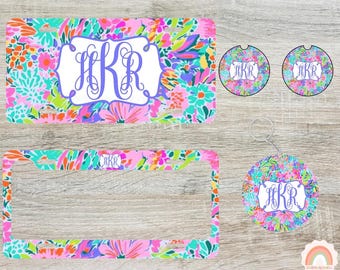 Custom Front License Plate, Car Coasters, Rear Frame, Keychain Set, Monogrammed License Plate, Personalized Car Accessories, Gifts for Her