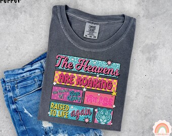 Retro Christian T-Shirt: Comfort Colors Bible Verse Tee, The Heavens Are Roaring