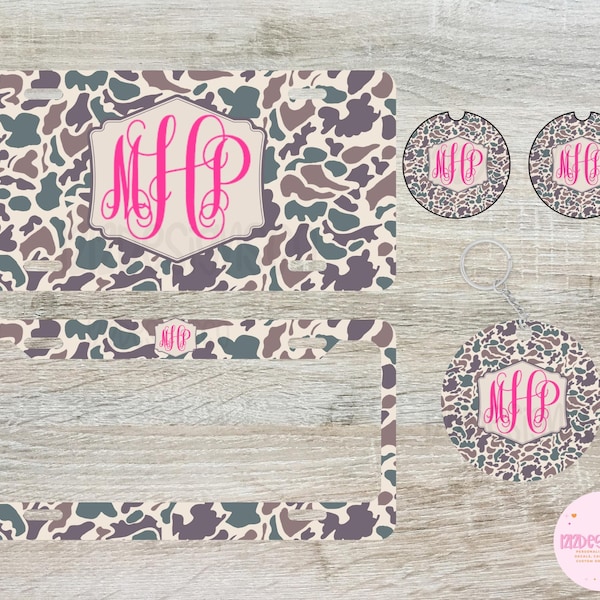 Custom Front License Plate, Car Coasters, Rear Frame, Keychain Set, Monogrammed License Plate, Personalized Car Accessories, Gifts for Her