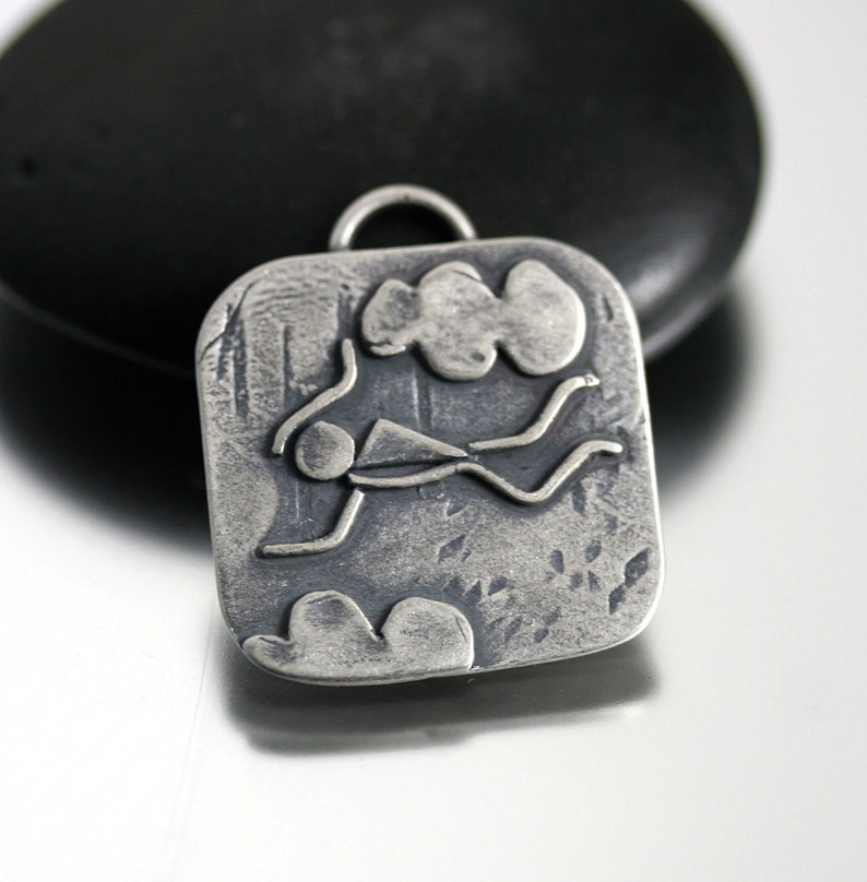 Skydiving Jewelry Sterling Pendant Skydiver Gift Outdoor Etsy