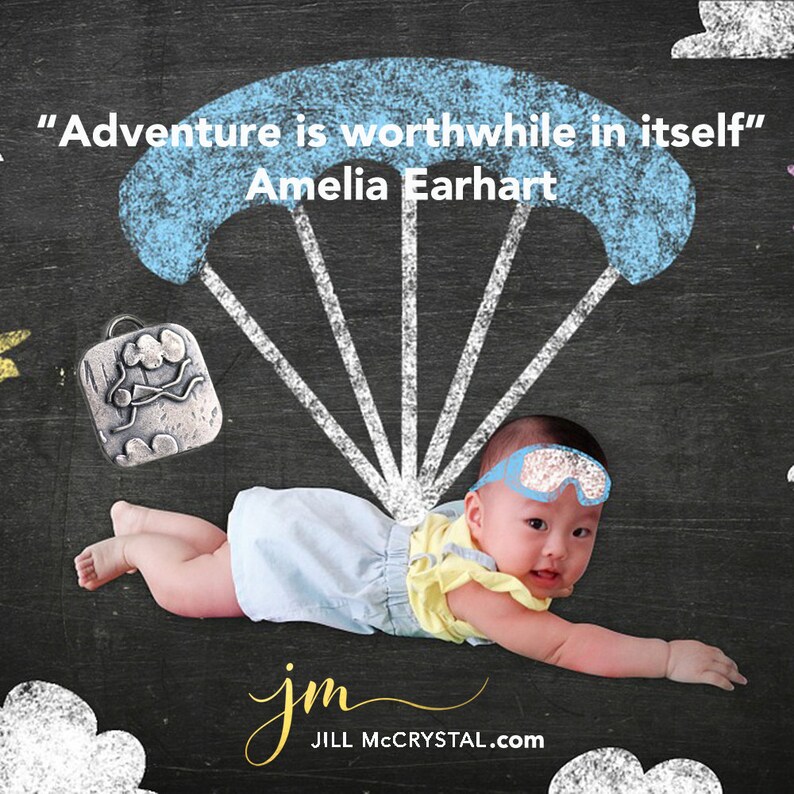 Skydiving Jewelry Sterling Pendant Skydiver Gift Outdoor Etsy