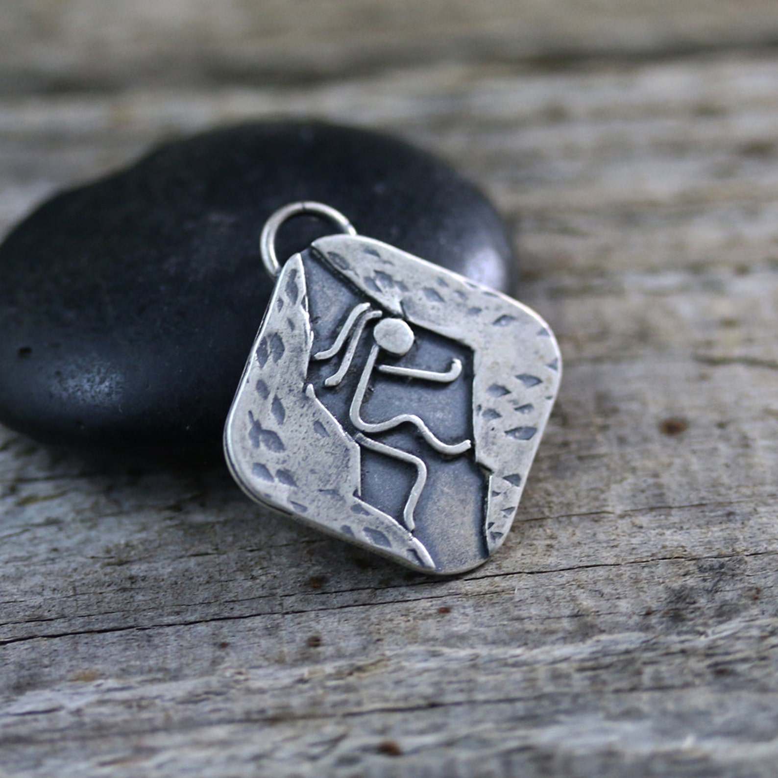 Rock Climbing Jewelry Sterling Pendant Climbing Jewelry Etsy