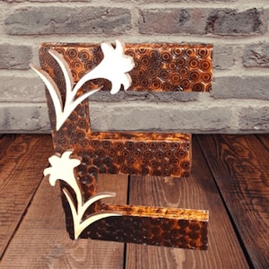 Letra "E" decorativa independiente para el hogar, letras de madera para sujetar libros, letras decorativas de madera para mesa de centro, letras grandes de madera para decoración de estantes - DL009