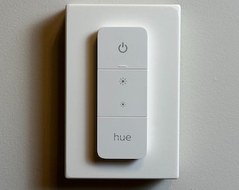 Philips Hue Dimmer V2 Screwless Light Switch Wall Plate - Places Hue Dimmer V2 on top of light switch