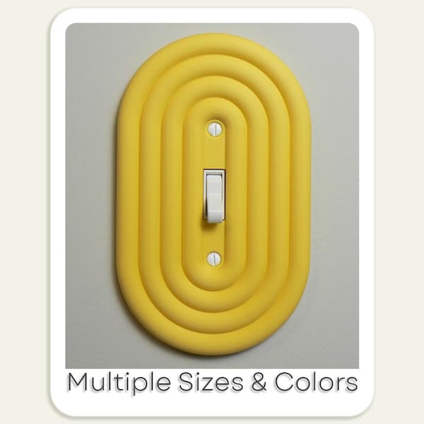 Mid-Century Modern Oval Light Switch Cover Plate | Fits Toggle Switches, Decorator Switches, and Outlets