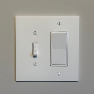 Minimalist 3D Printed Combination Decorator Style and Toggle Style Light Switch Cover Plate