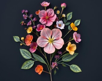 Red Floral Pattern Etsy