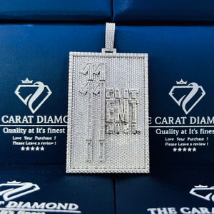 Baguette Diamond Pendant, Iced Out Jewelry, Custom Pendant, Men&#39;s/Women&#39;s Bling, Hip Hop Necklace