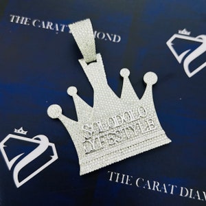 Diseño de corona personalizado con colgante de letra / 2.3"X3.0" / Joyería personalizada de Hip Hop