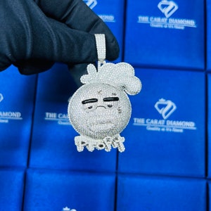 Colgante 3D personalizado Iced Out Profit / Trabajo de esmalte / Joyería de hip hop de 2.1 "X 3.2"