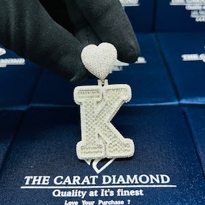 Colgante de letra personalizada única helada / 1.1 "X2.2" / Fianza del corazón / Joyería Hip Hop