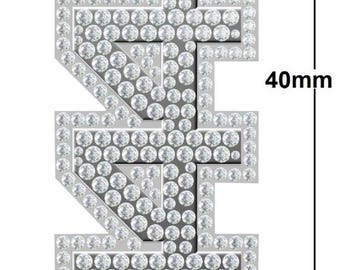 Colgante con letra Iced Out 444 y acabado blanco, joyería personalizada para hombre y mujer, en plata y oro con moissanita.