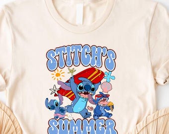 Disney Stitch Summer Shirt, Disney Lilo & Stitch Summer Vacation T-Shirt, Disney Summer Vibes Tee, Disneyland Stitch Summer Vacation Shirt